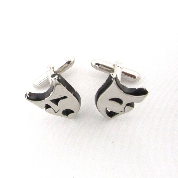 Vintage Swank Comedy & Tragedy Mask Cufflinks - Picture 7 of 12